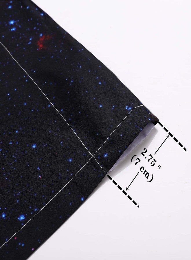 YUANZU Galaxy Curtains W42 x L63 Inch Outer Space Kids Space Purple Pink Blue Nebula Universe Starry Stars Rod Pocket Print Pattern Window Drapes for Boys Girls Teen Bedroom Playroom 2 Panels - Image 5